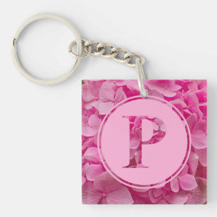 Rosa Blommigt Alphabet Brev "P" och XO