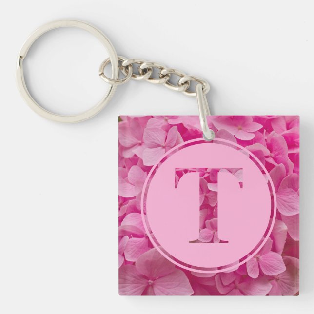 Rosa Blommigt Alphabet Brev ’T’ och XO (Framsidan)