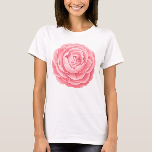 Rosa Blommigt Älskare T Shirt (Framsida)
