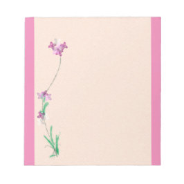 Rosa blommigt anteckningsblock