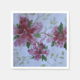 Rosa Blommigt Art Napkins Pappersservett