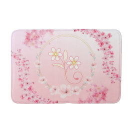 Rosa Blommigt Art, Vår Blating Badrumsmatta