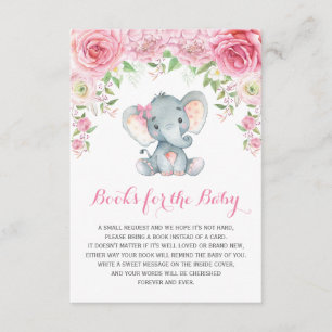 Rosa Blommigt Baby Elephant har ett Bok-inmatnings Tilläggskort