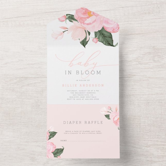  Rosa Blommigt Baby i blobduschar (Inside)