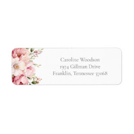 Rosa Blommigt Baby i Bloom Baby Shower Adress Returadress Etikett