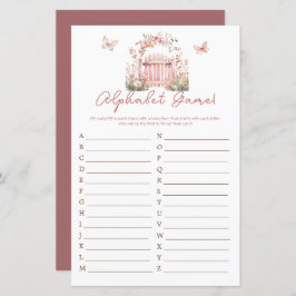 Rosa Blommigt Baby i Bloom Baby Shower Alphabet