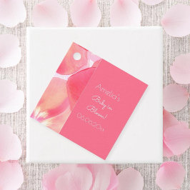 Rosa Blommigt Baby i Bloom Baby Shower Gåvor Etiketter