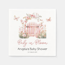 Rosa Blommigt Baby i Bloom Butterfly Baby Shower