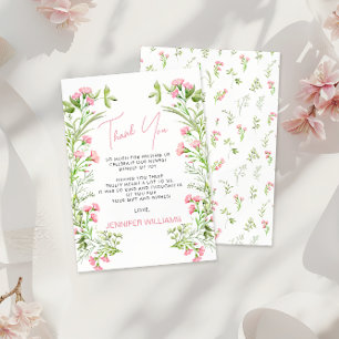 Rosa Blommigt Baby i Bloom Flicka Shower Tack Kort