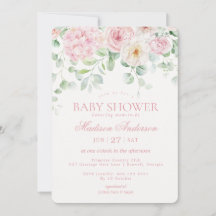 Rosa Blommigt Baby i Bloom Hydrangea Baby Shower