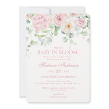 Rosa Blommigt Baby i Bloom Hydrangea Baby Shower