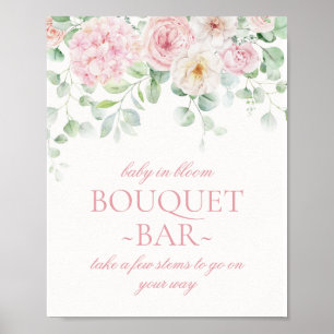 Rosa Blommigt Baby i Bloom Hydrangea Bouquet Pub Poster