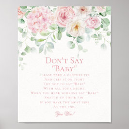 Rosa Blommigt Baby i Bloom Hydrangea Game Poster