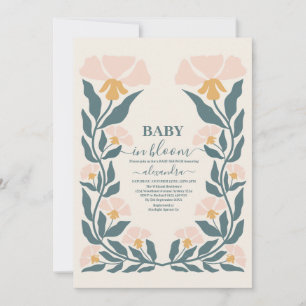  Rosa Blommigt Baby i Bloom Shower Girl Inbjudningar