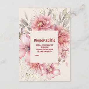 Rosa Blommigt Baby i Bloom Shower Girl Tilläggskort