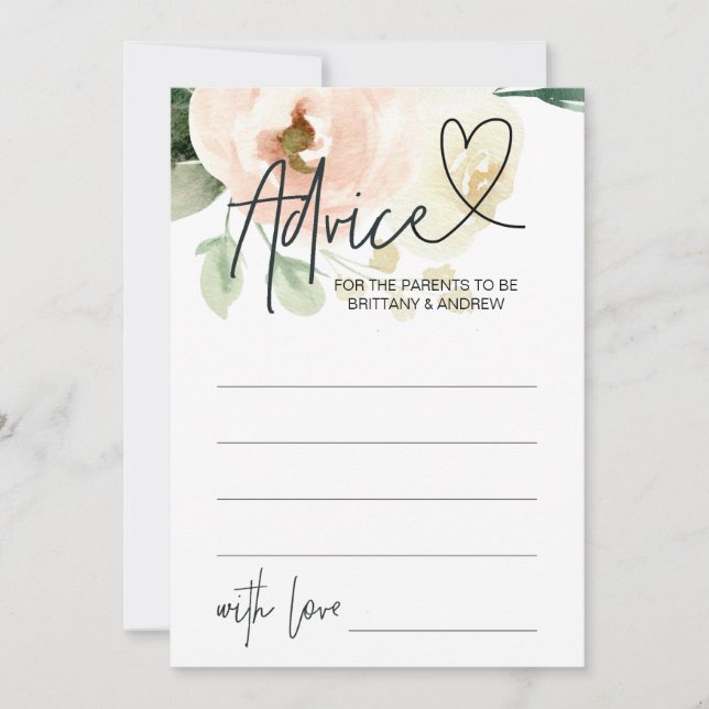  Rosa Blommigt Baby Shower Adapter Inbjudningar (Framsida)