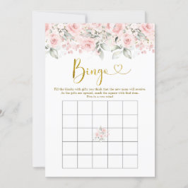  Rosa Blommigt Baby Shower Baby Bingo Game Inbjudningar