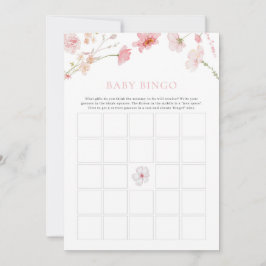 Rosa Blommigt Baby Shower Game Baby Bingo Game