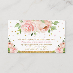Rosa Blommigt Baby Shower Girl Hämta Bok Tilläggskort