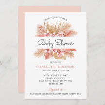 Rosa Blommigt Baby Shower