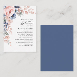 Rosa Blommigt Baby Shower Modern Bloom Anteckningskort