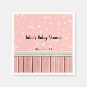 Rosa Blommigt Baby Shower Pappersservett