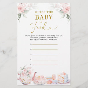 Rosa Blommigt Baby Shower Party gissar Baby mat
