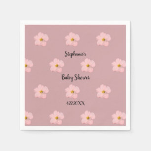 Rosa Blommigt Baby Shower Petunia Mönster Artsy 20 Pappersservett