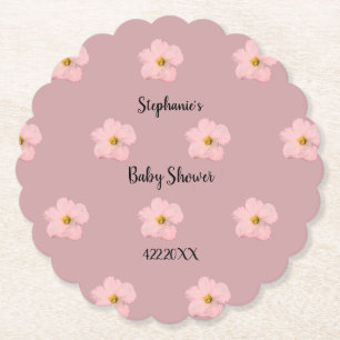 Rosa Blommigt Baby Shower Petunia Mönster Artsy 20 Underlägg Papper