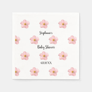 Rosa Blommigt Baby Shower Petunia Mönster Artsy Cu Pappersservett
