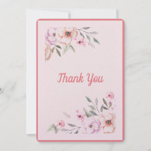 Rosa Blommigt Baby Shower Tack Kort