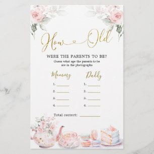 Rosa Blommigt Baby Shower Tea Party Hur gamla förä