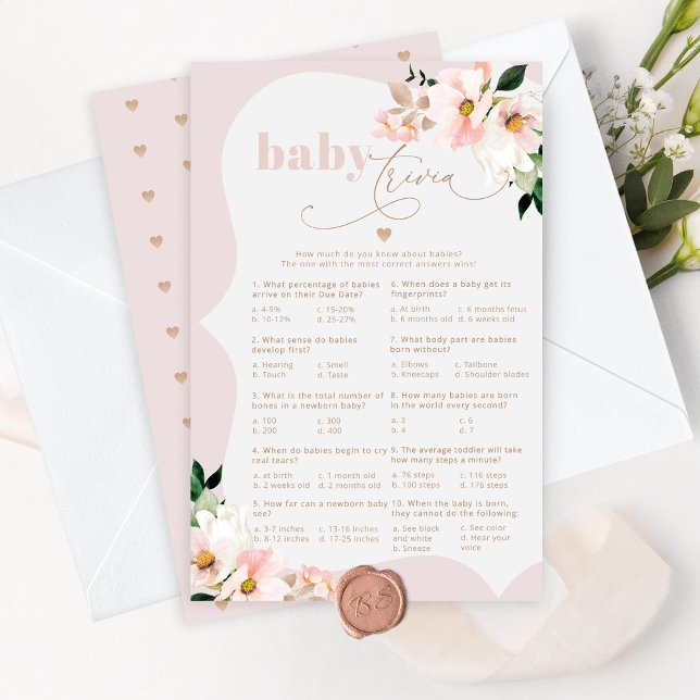  rosa blommigt baby trivia-spel (Skapare uppladdad)