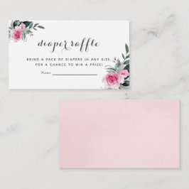Rosa Blommigt Babyskåda Förkläde Raffle-kort Tilläggskort