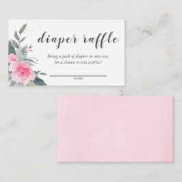Rosa Blommigt Babyskåda Förkläde Raffle-kort Tilläggskort