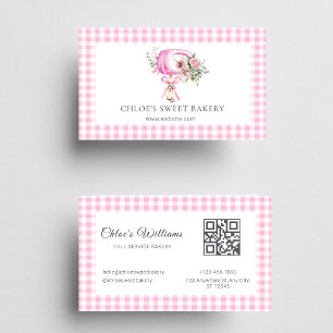 Rosa Blommigt Baking Mixer-Affärskort Visitkort