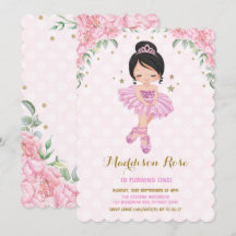 Rosa Blommigt Ballerina Ballet Tutu födelsedag Inb