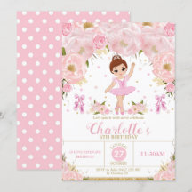 Rosa Blommigt Ballerina Birthday Tutu Ballet Dance