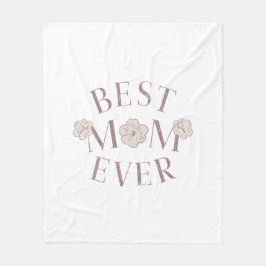Rosa Blommigt Bästa Mamma någonsin Fleecefilt