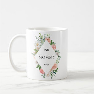 Rosa Blommigt Bästa Mamma någonsin Kaffemugg