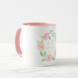 Rosa Blommigt Bästa Mamma någonsin Mors dag-gåva Mugg