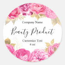 Rosa Blommigt Beauty Cosmetic Spa Product Label