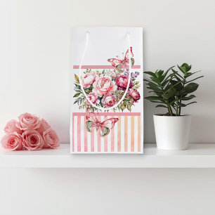 Rosa Blommigt Behåll Small Gift Bag