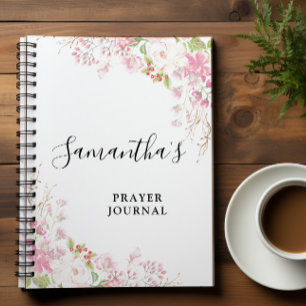 Rosa blommigt Bible Verse Journal Anteckningsbok
