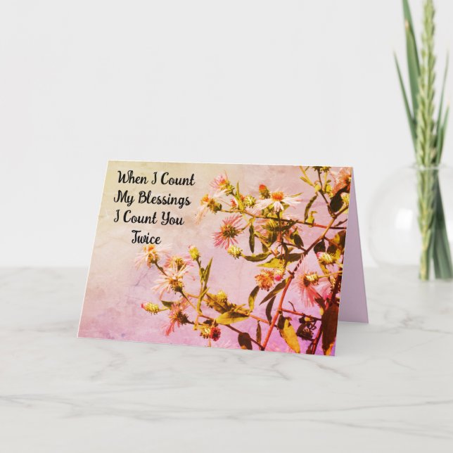 Rosa Blommigt Birthday Card för Mamma - Anpassa! Kort (Framsida)