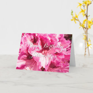 Rosa Blommigt Bliss - Personlig Birthday Card Kort