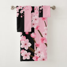 Rosa Blommigt Blommars Black & Rosa Towel