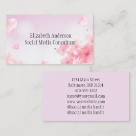 Rosa Blommigt Blommor kvinnlig för henne Visitkort