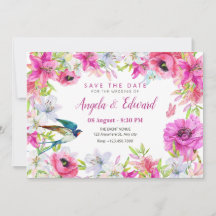 Rosa blommigt-blomning konstnärligt bröllop