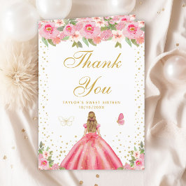 Rosa Blommigt Blonde Hair Girl Sweet sixteen Tack Kort